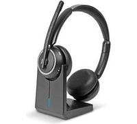 Lindy L118 - Micro-casque - sur-oreille - Bluetooth - sans fil - Suppresseur de bruit actif - noir Noir