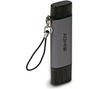Lindy - Lecteur de carte (SD, SDHC, SDXC, microSD, miniSD, MMC, RS-MMC, MMCmicro, MMCmobile, SDHC UHS-I, SDXC UHS-I, microSDHC, microSDXC) - USB / USB-C 3.2 Gris G