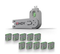Lindy Lot de 10 bloqueurs de port USB type A + clé Vert