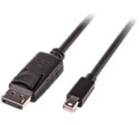 LINDY Mini-Display / DisplayPort Câble adaptateur Fiche mâle Mini DisplayPort, Fiche mâle DisplayPort 3.00 m noir 41647 certifié UL, blindage double, rond