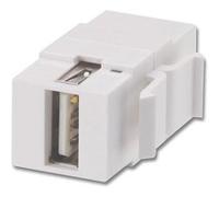 LINDY Modular AV Face Plate System Snap-in Keystone module - Prise modulaire - USB Type B, USB Type A - blanc Blanc G
