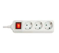 LINDY Multiprise 3 prises Schuko avec interrupteur, blanc