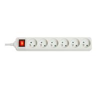 Lindy Multiprise 73126 6 prises françaises avec interrupteur coupe-circuit 3680W fiche mâle Blanc