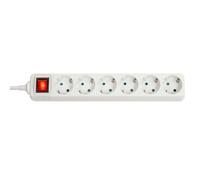 Lindy Multiprise 73103 – 6 prises avec interrupteur marche/arrêt – Blanc