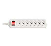 Lindy Multiprise 73168 Suisse 7 prises avec interrupteur et coupe-circuit 1.4 m blanc