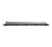 LINDY Panneau de Brassage 24 Ports Cat.6A STP, 1/2U, Noir