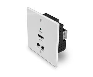 Lindy Plaque murale UK extender HDBaseT Cat.6 HDMI 4K60, IR & RS-232, 70m, émetteur