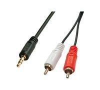 Lindy Câble audio Premium 2 x RCA (Cinch) mâle vers jack 3,5mm mâle, 1m