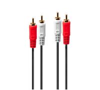 Câble de raccordement LINDY 35660 Cinch-RCA audio [2x Cinch-RCA mâle - 2x Cinch-RCA mâle] 1.00 m noir