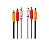Câble de raccordement LINDY Cinch-RCA Composite AV [3x Cinch-RCA mâle - 3x Cinch-RCA mâle] 1.00 m noir