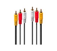 Lindy Premium - Câble vidéo/audio - vidéo / audio composite - phono RCA x 3 mâle pour phono RCA x 3 mâle - 1 m - blindé - noir - moulé