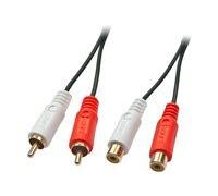 Lindy Rallonge audio Cinch-RCA 35671 – 2 mâles / 2 femelles – 2,00 m – Noir