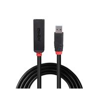 Lindy Prolunga Attiva USB 3.0 Slim 8m Nero 5Gbps Cavo USB A Maschio/Femmina