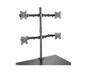 Lindy Quad Display Bracket w/ Pole & Desk Clamp kit de montage - bras réglable - pour 4 moniteurs - noir