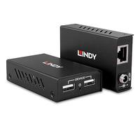 Lindy Extension audio/vidéo 43408 Émetteur et récepteur AV Cat.6 2 ports USB 2.0 100 m Noir