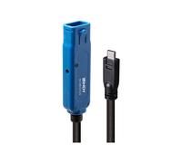 Lindy - Rallonge de câble USB - 24 pin USB-C (M) pour USB type A, power DC jack 2.5 mm (ID: 0.7 mm) (F) verrouillage - USB / USB 2.0 / USB 3.0 / USB 3.1 / USB 3.2 - 8 m - rond, actif, contacts...