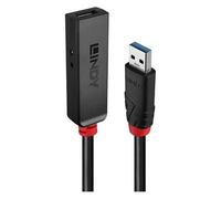 Lindy Rallonge USB 3.0 43403 – active slim 5 Gbit/s 10 m (A mâle→A femelle, alim 2,5 mm)