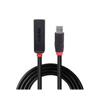 Lindy Rallonge USB 3.0 A mâle → A femelle 43404 – Active mince 15 m 5 Gbps prise DC 2,5 mm