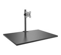 Lindy Support moniteur simple 40656 – Kit montage mât et pince – Bras réglable acier 17"-28" argent