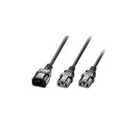 Lindy Splitter Cord - 2 M - IEC 60320 C14 / IEC 60320 C13 - Noir