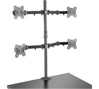 LINDY Support de table pour écran Zubehör TFT/LCD-TV 4 Écran(s) 43,2 cm (17) - 71,1 cm (28) noir inclinable, mobile