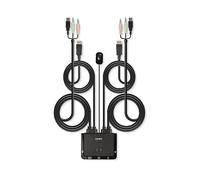 LINDY Switch KVM 2 Ports DisplayPort 1.2, USB 2.0 & Audio, cbles intégrés