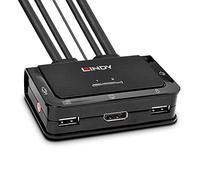 Lindy Switch KVM 2 Ports DisplayPort 1.2, USB Type C, USB 2.0 & Audio avec câbles 42346