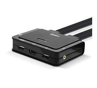 Lindy Commutateur KVM 2 ports HDMI 18G USB-C USB 2.0 Audio avec câbles