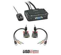 Lindy Switch KVM 2 Ports VGA, USB 2.0 & Audio, Câbles Intégrés