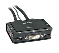LINDY Switch KVM Compact DVI-D Single Link USB 2.0 & Audio 2 Ports Noir
