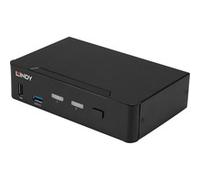 Lindy Commutateur KVM DisplayPort 39312 – 2 ports, DP1.4 8K (7680 x 4320), USB 3.0 & audio