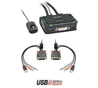 Lindy Switch KVM DVI-D Single Link, USB 2.0 & audio, 2 ports
