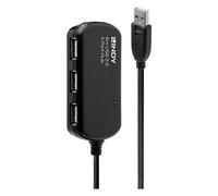 Rallonge USB 2.0 Lindy + HUB 4 ports 8m M/F (Noir)