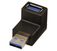 Lindy Adaptateur USB 71260 – USB 3.0 90° vers le bas A mâle → A femelle