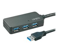 LINDY USB 3.0 Aktiv-Verlängerungs-Hub Pro 4 Port 10m