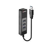 Lindy USB 3.1 Hub & Gigabit Ethernet Adapter - adaptateur USB / réseau - USB 3.1 Gen 1 - Gigabit Ethernet x 1 + USB 3.1 x 3