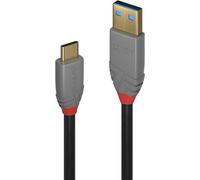 LINDY USB 3.2 Typ A et C Kabel, 5A PD, Anthra Line 3m