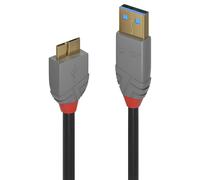 LINDY USB 3.2 Type A to Micro-B Cable, Anthra Line - Black, 0.5m 0.5m Anthra Lin