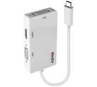 LINDY USB-C®, VGA Convertisseur [1x USB-C® mâle - 1x DVI femelle 24+5 pôles, HDMI femelle, VGA femelle] 0.13 m