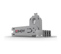Lindy 40452 bloqueur de port Bloqueur de port + clé USB Type-A Bleu Acrylonitrile-Butadiène-Styrène (ABS) 5 pièce(s)