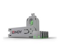 LINDY Verrouillage de port USB USB-Lock + Key jeu de 4 vert avec 1 clé 40451