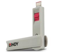 LINDY Kit bloqueur de Port USB Type C avec clé et 4 verrous, Rose