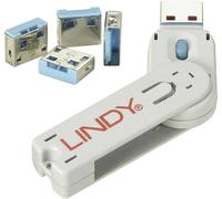 LINDY Verrouillage de port USB USB-Lock + Key jeu de 4 bleu avec 1 clé 40452