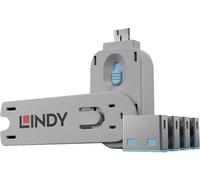 LINDY Verrouillage de port USB USB-Lock + Key jeu de 4 bleu fermeture vec 1 clé 40452
