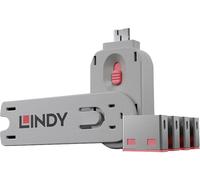 LINDY Verrouillage de port USB USB-Lock + Key jeu de 4 rose fermeture vec 1 clé 40450