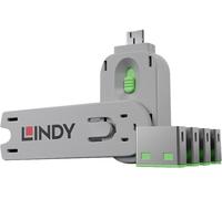 LINDY Verrouillage de port USB USB-Lock + Key jeu de 4 vert fermeture vec 1 clé 40451