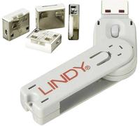 LINDY Verrouillage de port USB USB Port Lock + Key jeu de 4 blanc avec 1 clé 40454