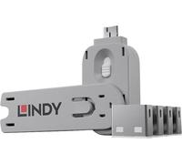 Lindy 40452 bloqueur de port Bloqueur de port + clé USB Type-A Bleu Acrylonitrile-Butadiène-Styrène (ABS) 5 pièce(s)