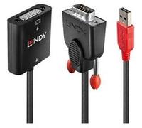Lindy 38184 câble vidéo et adaptateur 0,2 m DVI-D VGA (D-Sub) + USB Noir, Orange