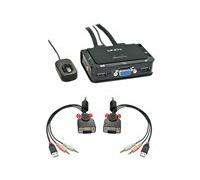Lindy VGA KVM Switch Compact USB 2.0 Audio 2 Port - commutateur écran-clavier-souris/audio/USB - 2 ports